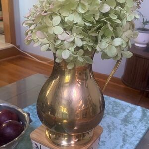 Copper and brass kitchen ensemble golden vase